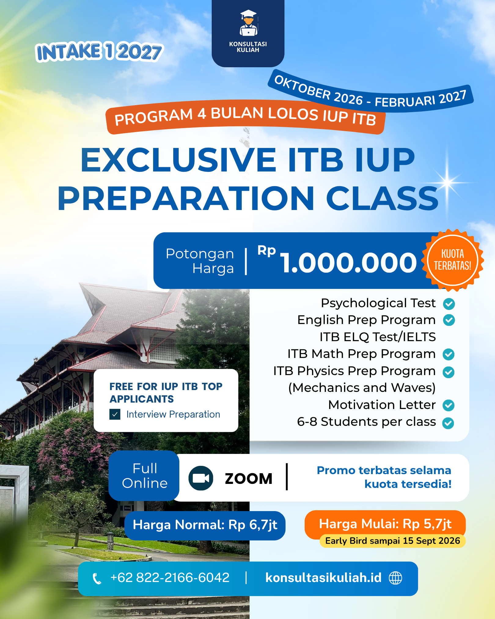 EXCLUSIVE ITB IUP PREPARATION CLASS